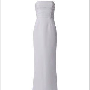 Platinum gray Amsale faille “Sonia” dress 0 bridesmaid gown